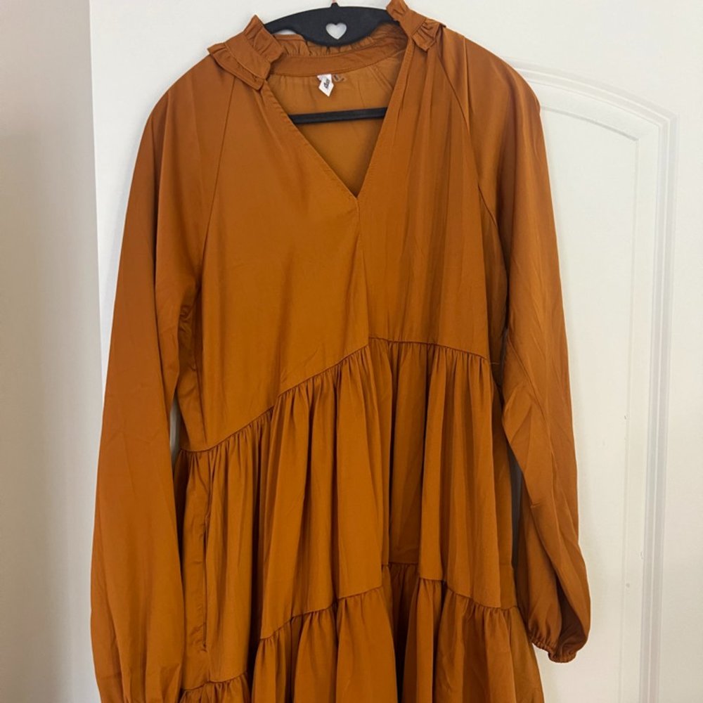 Glam burnt orange dress M